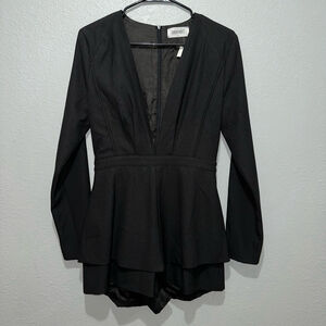 New Current Project One Piece Structured Blazer Romper Suit Skort Deep V medium
